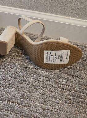 bp Nude Block Heel Sandals with Double Straps